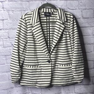 Christian Siriano New York Black & White Stripped Women’s Jacket Size L